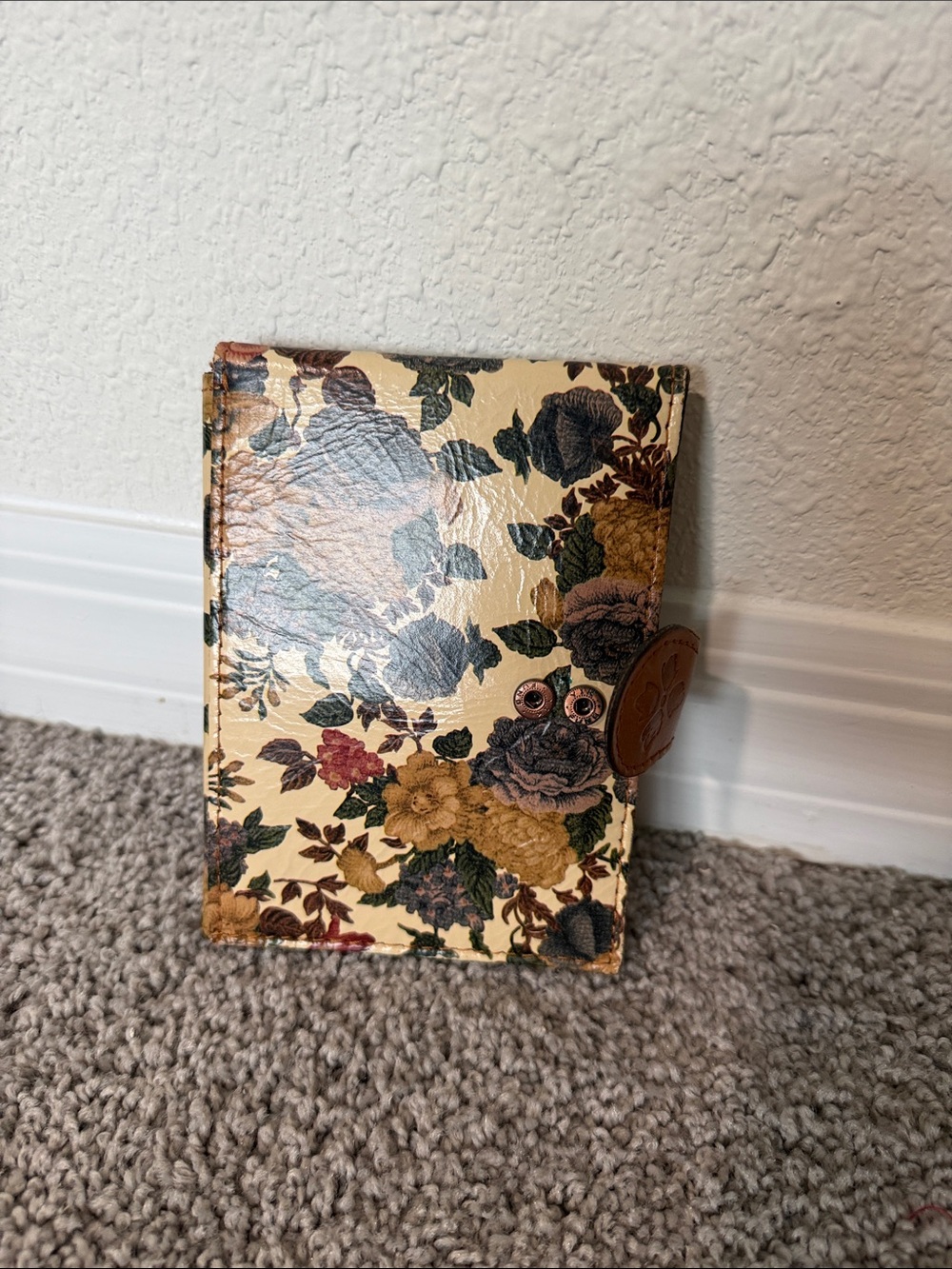 Floral Pattern Leather Notebook Cover